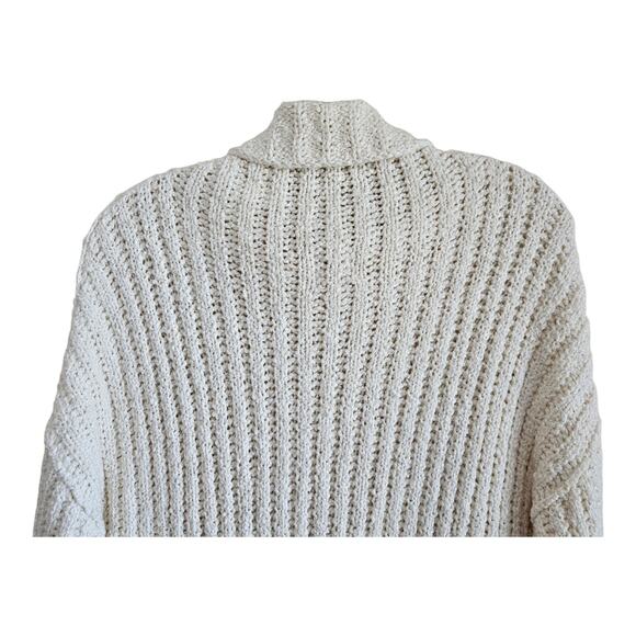 FREE PEOPLE We The Free XS Oversized Sweater Cream Cable Knit Wide Cuff 46" - Picture 7 of 10